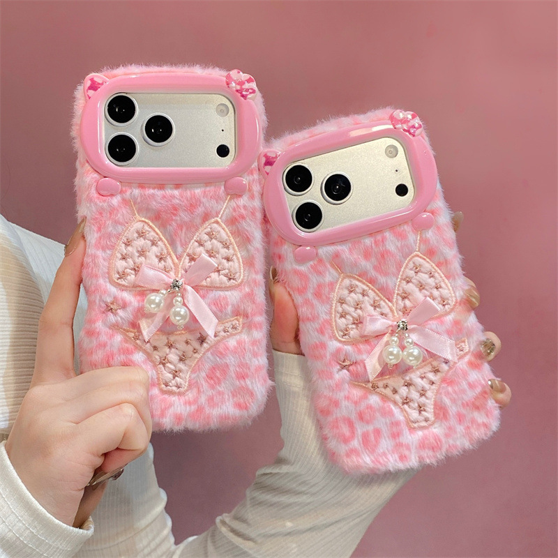 Apple Iphone 15 - 진주 비키니 디자인 플러시 케이스 아이폰