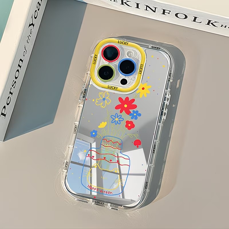 Apple Iphone 15 - 여름 데이지 고양이 꽃병 디자인 미러