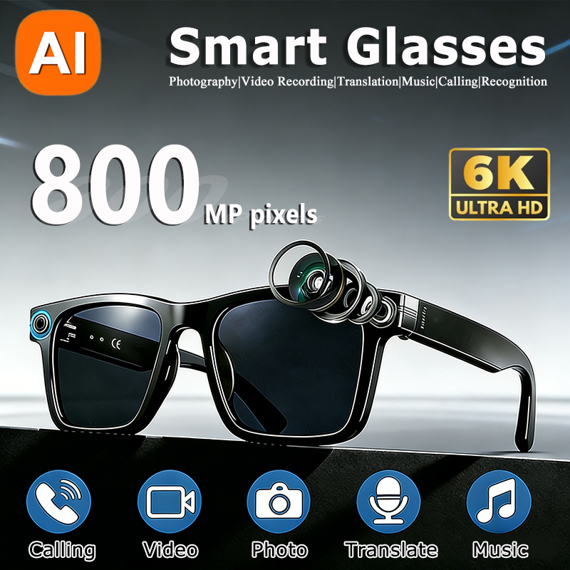 Smart Glasses Lens - 6K HD AI 카메라 안경 800MP