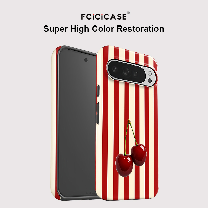 Fcicicase 체리 스트라이프 패턴 휴대폰 케이스  - Google Pixel 9 리뷰 및 가격